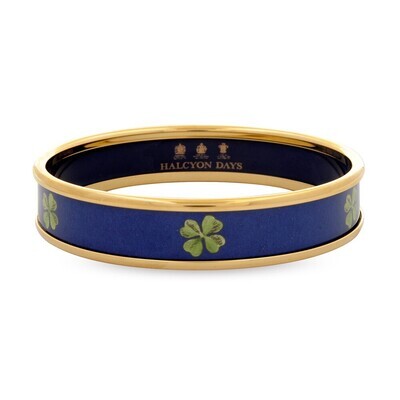 Halcyon Days 1Cm Clover On Navy Push On Bangle Medium PBCLO1110GM, MPN: 201/PB112, 5060171139294