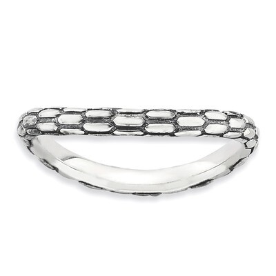 Antiqued Wave Ring - Sterling Silver Polished QSK834, MPN: QSK834, 886774226675