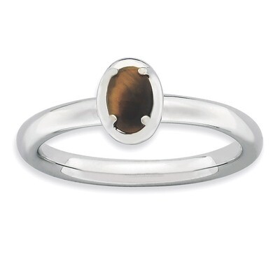 Tiger&#39;s Eye Polished Ring - Sterling Silver QSK903, MPN: QSK903, 886774229225