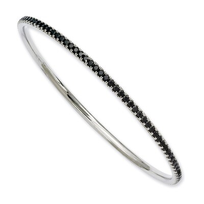 Black Synthetic Diamond Bangle - Titanium TBB149 by Chisel, MPN: TBB149, 886774971605