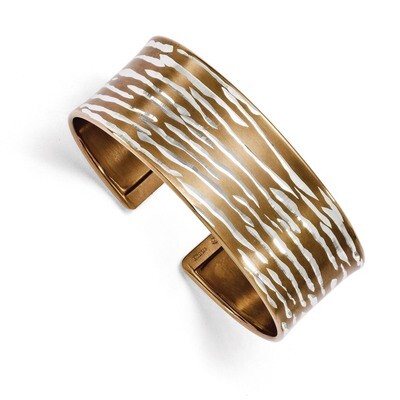 Leslie&#39;s Chocolate Rhodium Diamond-cut Cuff Bangle - Sterling Silver HB-FB96, MPN: FB96, 8867749694…