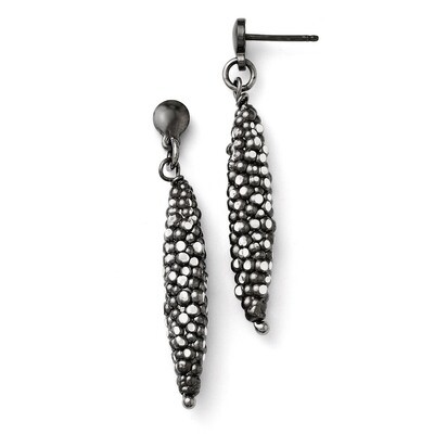 Leslie&#39;s Rhodium Plated Textured Post Dangle Earrings - Sterling Silver HB-QLE104, MPN: QLE104, 191…