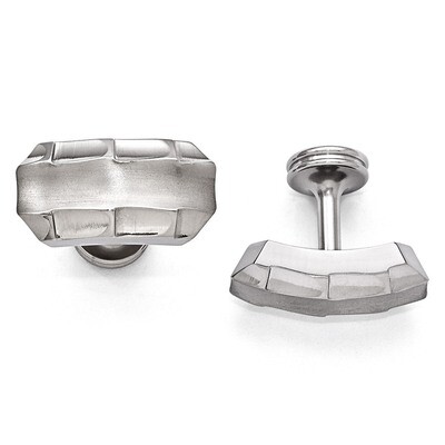 Edward Mirell Titanium Brushed &amp; Polished Faceted Edges Cufflinks EMC109 by Edward Mirell, MPN: EMC…