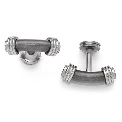 Edward Mirell Titanium &amp; Steel Brushed &amp; Polished Cufflinks EMC111 by Edward Mirell, MPN: EMC111, 8…