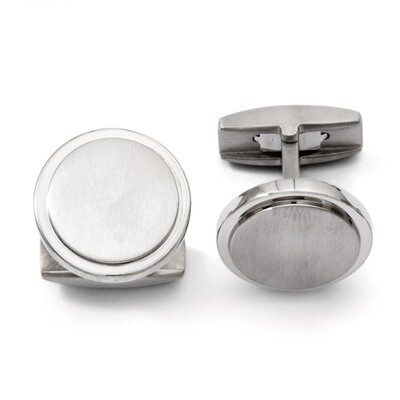 Brushed and Polished Cufflinks - Titanium TBC108 by Chisel, MPN: TBC108, 883957874470