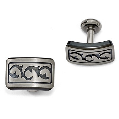 Edward Mirell Black Titanium Brushed Cufflinks EMC120 by Edward Mirell, MPN: EMC120, 886774616063