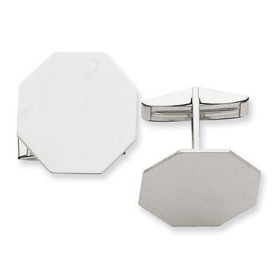 Octagon Cufflinks 14k White Gold MC248, MPN: MC248, 883957431253