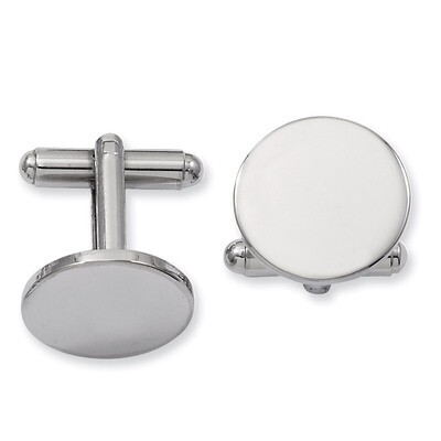 Kelly Waters Round Polished Cufflinks Rhodium-plated GP3774, MPN: GP3774, 886774644332