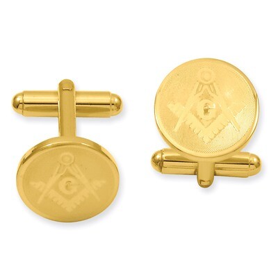 Kelly Waters Round Masonic Cufflinks Gold-plated GP3823, MPN: GP3823, 196904148761