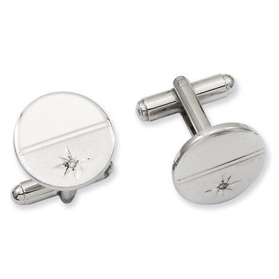 Kelly Waters .01 Ct. Diamond Polished Florentined Cufflinks Rhodium-plated GP3850, MPN: GP3850, 886…