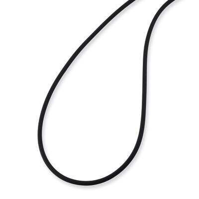 18 Inch 3mm Black Rubber Cord Necklace - Sterling Silver QG1257-18, MPN: QG1257-18, 883957028019