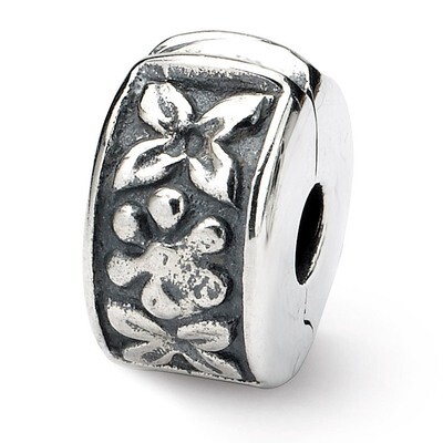 Hinged Floral Clip Bead - Sterling Silver QRS101, MPN: QRS101, 883957719405