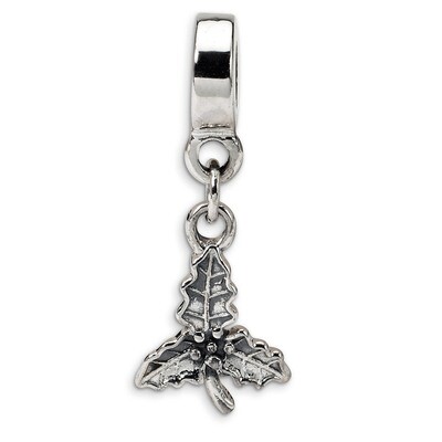 Holly Leaf Dangle Bead - Sterling Silver QRS1015, MPN: QRS1015, 883957723754