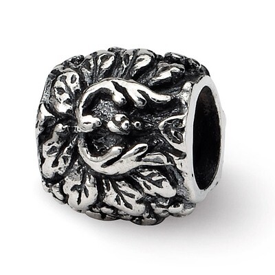 Floral Bead - Sterling Silver QRS1017, MPN: QRS1017, 883957720708
