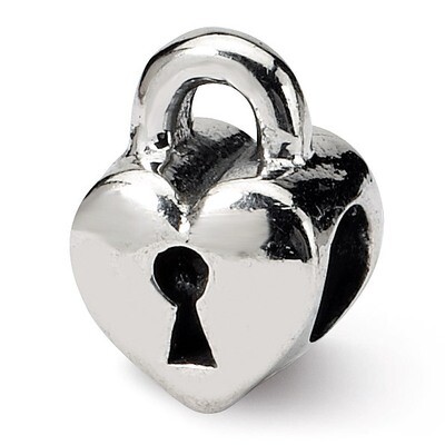 Heart Lock Bead - Sterling Silver QRS1037, MPN: QRS1037, 883957727530