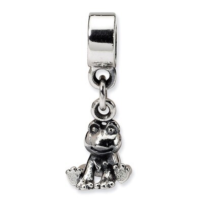 Frog Dangle Bead - Sterling Silver QRS1036, MPN: QRS1036, 883957726618
