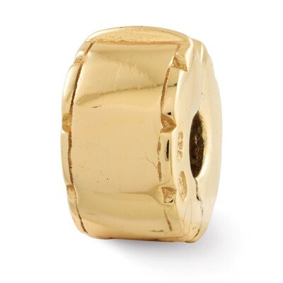 Gold-plated Hinged Clip Bead - Sterling Silver QRS103GP, MPN: QRS103GP, 886774990767