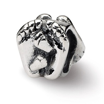 Big &amp; Little Feet Bead - Sterling Silver QRS1044, MPN: QRS1044, 883957721101