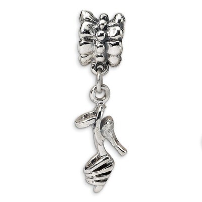 High Heel Shoe Dangle Bead - Sterling Silver QRS1042, MPN: QRS1042, 883957724058