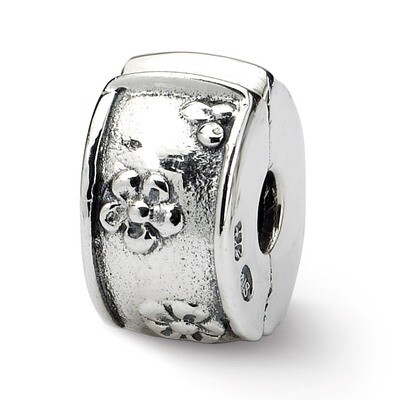 Hinged Floral Clip Bead - Sterling Silver QRS105, MPN: QRS105, 883957719443