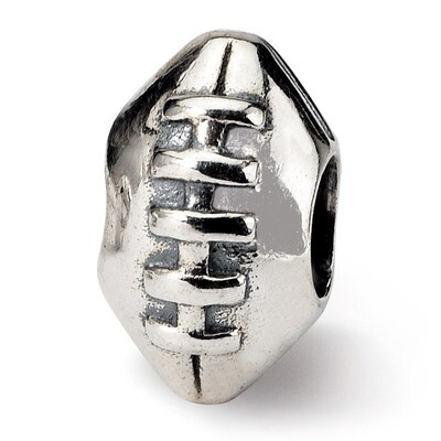 Football Bead - Sterling Silver QRS1055, MPN: QRS1055, 883957726625