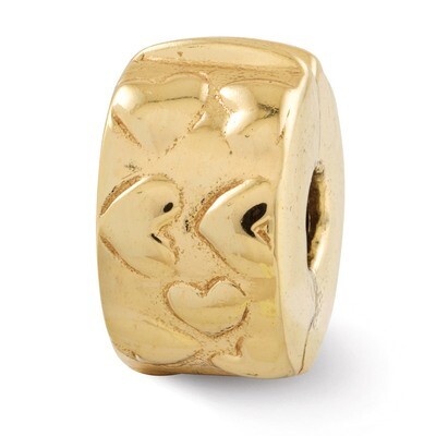 Gold-plated Hinged Hearts Clip Bead - Sterling Silver QRS106GP, MPN: QRS106GP, 886774990774