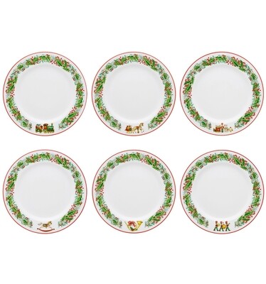 Vista Alegre Christmas Magic Set of 6 Dessert Plates, MPN: PF755117,