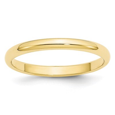 2.5mm Half Round Band 10k Yellow Gold Engravable 1HR025-10, MPN: 1HR025-10, 886774449401