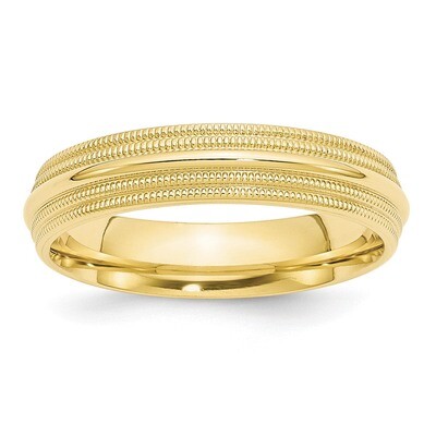 5mm Double Milgrain Comfort Fit Band 10k Yellow Gold Engravable 1DMC050-10, MPN: 1DMC050-10, 886774…