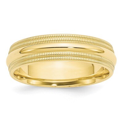6mm Double Milgrain Comfort Fit Band 10k Yellow Gold Engravable 1DMC060-10, MPN: 1DMC060-10, 886774…