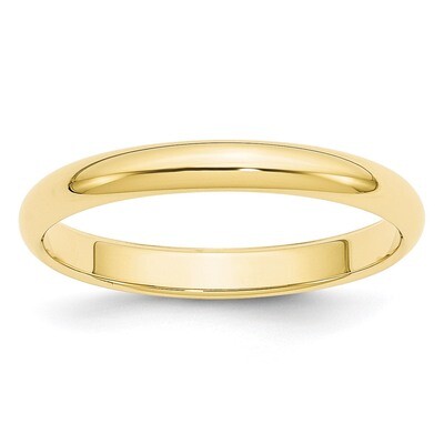 3mm Half Round Band 10k Yellow Gold Engravable 1HR030-12.5, MPN: 1HR030-12.5, 886774449661