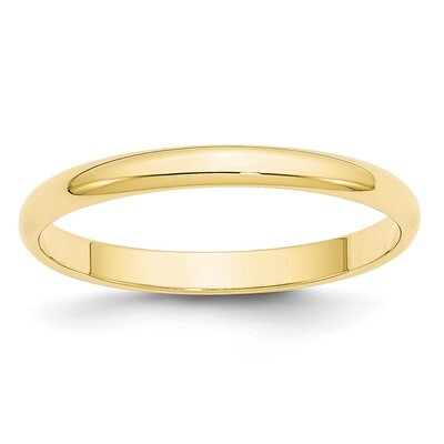 2.5mm Lightweight Half Round Band 10k Yellow Gold Engravable 1HRL025-10, MPN: 1HRL025-10, 886774452…