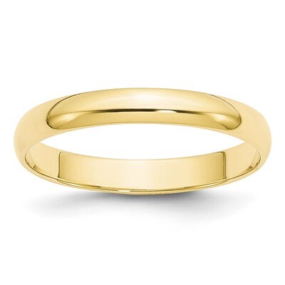 3mm Lightweight Half Round Band 10k Yellow Gold Engravable 1HRL030-10, MPN: 1HRL030-10, 886774452593