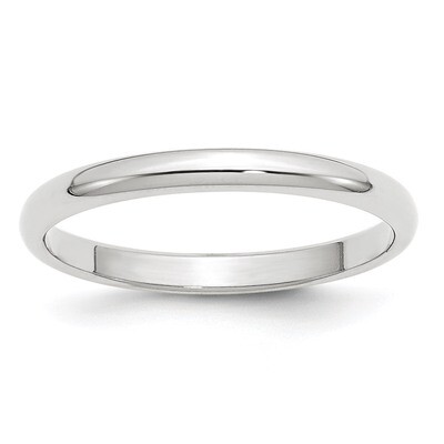 2.5mm Half Round Band 10k White Gold Engravable 1WHR025-14, MPN: 1WHR025-14, 886774466088