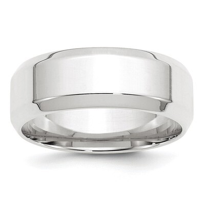 8mm Bevel Edge Comfort Fit Band 10k White Gold Engravable 1WBEC080-10, MPN: 1WBEC080-10, 8867744575…