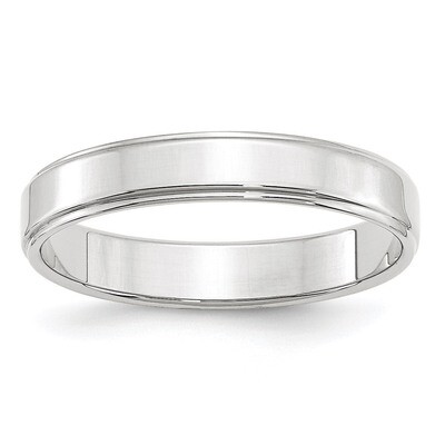 4mm Flat with Step Edge Band 10k White Gold Engravable 1WFLE040-10, MPN: 1WFLE040-10, 886774463599