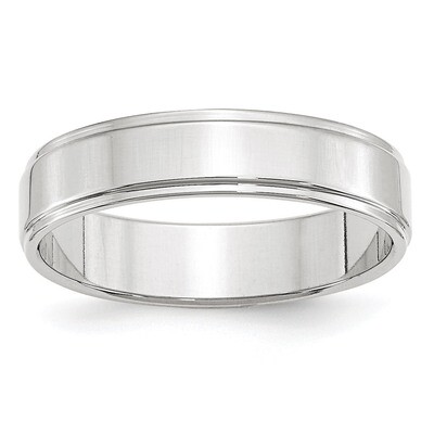 5mm Flat with Step Edge Band 10k White Gold Engravable 1WFLE050-10, MPN: 1WFLE050-10, 886774463803