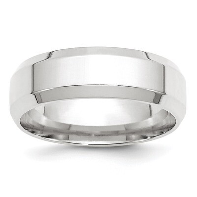 7mm Bevel Edge Comfort Fit Band 10k White Gold Engravable 1WBEC070-10, MPN: 1WBEC070-10, 8867744572…