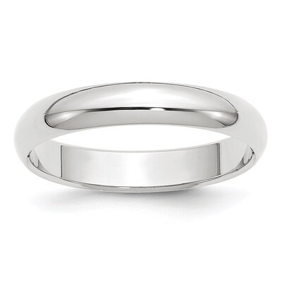 4mm Half Round Band 10k White Gold Engravable 1WHR040-10, MPN: 1WHR040-10, 886774297484