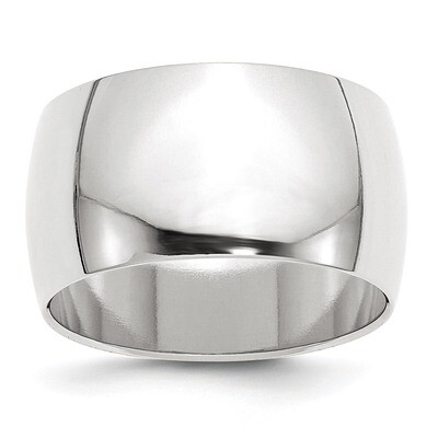 12mm Half Round Band 10k White Gold Engravable 1WHR120-10, MPN: 1WHR120-10, 886774467306