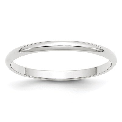 2mm Lightweight Half Round Band 10k White Gold Engravable 1WHRL020-10, MPN: 1WHRL020-10, 8867744687…