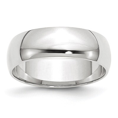 6mm Lightweight Half Round Band 10k White Gold Engravable 1WHRL060-10, MPN: 1WHRL060-10, 8867744698…