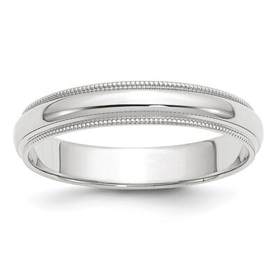 4mm Milgrain Half Round Band 10k White Gold Engravable 1WM040-9, MPN: 1WM040-9, 886774303604