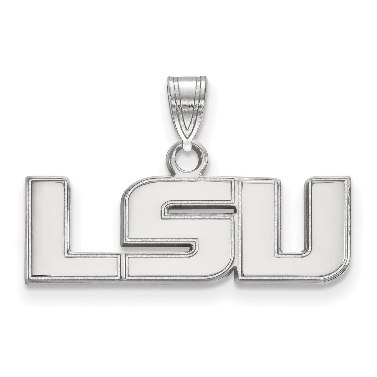 Louisiana State University Small Pendant 10k White Gold 1W002LSU