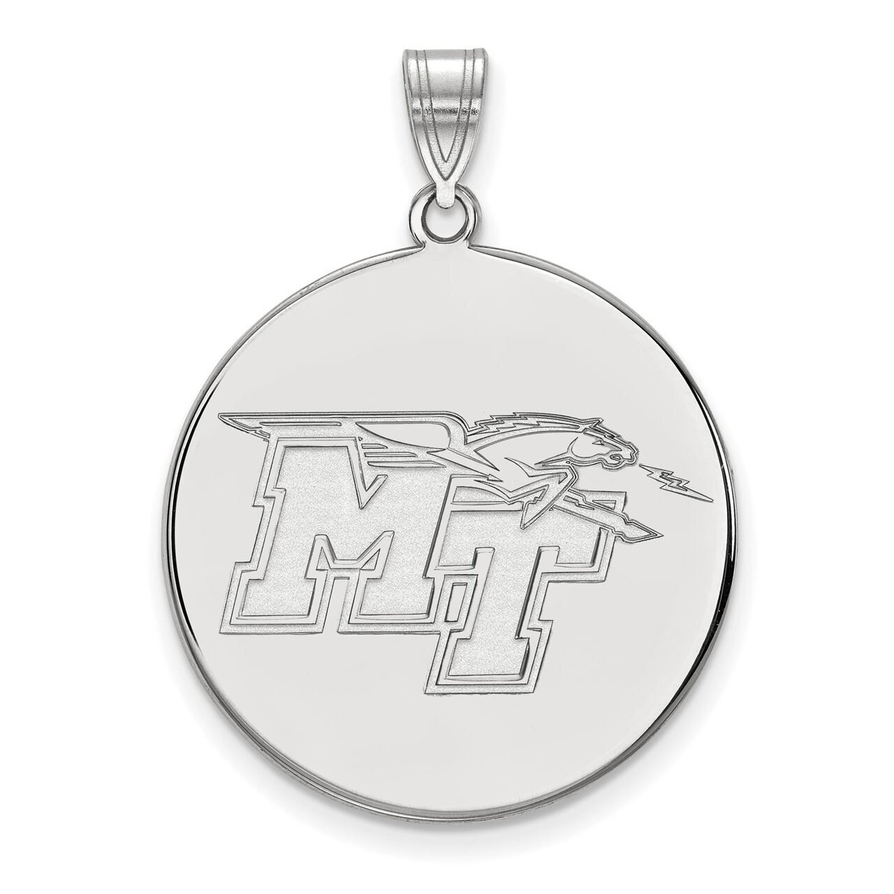 Middle Tennessee State University x-Large Disc Pendant 10k White Gold 1W002MTS