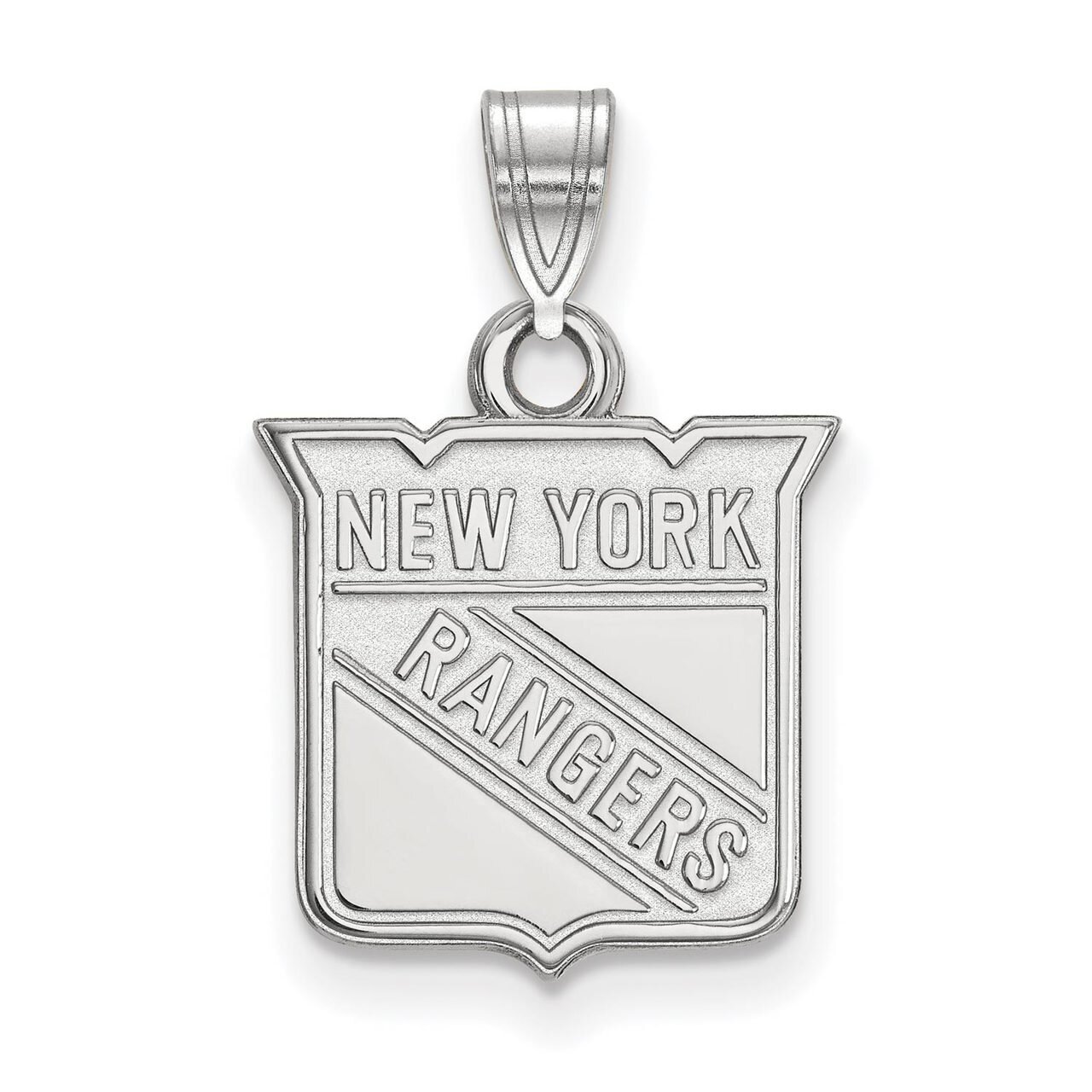 New York Rangers Small Pendant 10k White Gold 1W002RNG