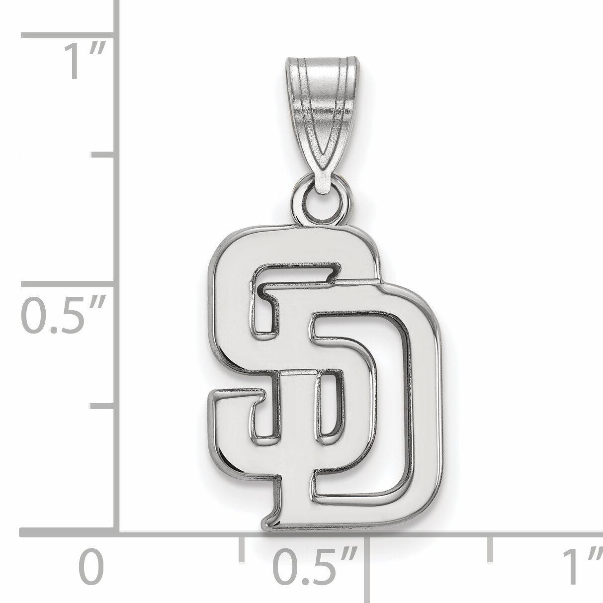 San Diego Padres Medium Pendant 10k White Gold 1W003PAD, MPN: 1W003PAD, 886774770611