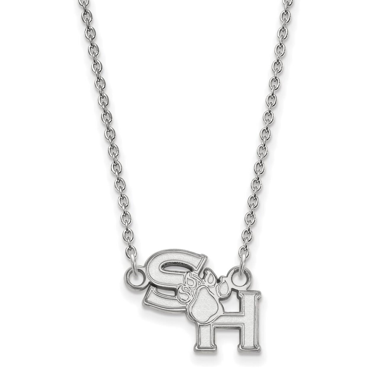 Sam Houston State University Small Pendant with Chain Necklace 10k White Gold 1W005SHS-18, MPN: 1W0…