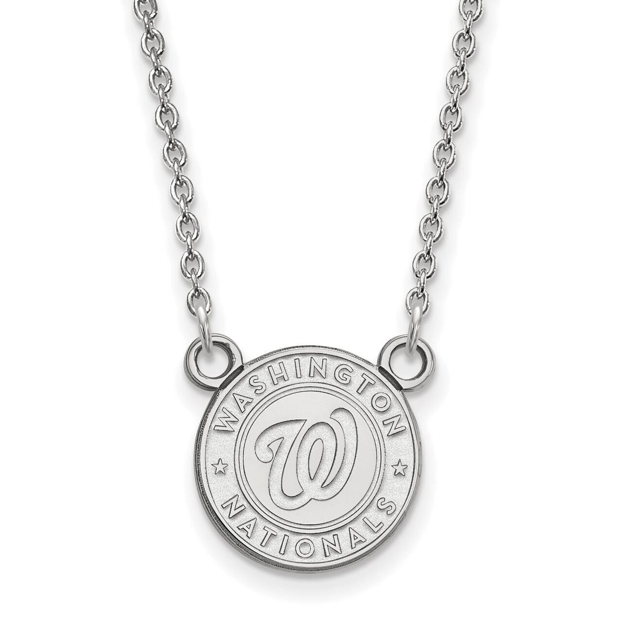 Washington Nationals Small Pendant with Chain Necklace 10k White Gold 1W006NAT-18, MPN: 1W006NAT-18…