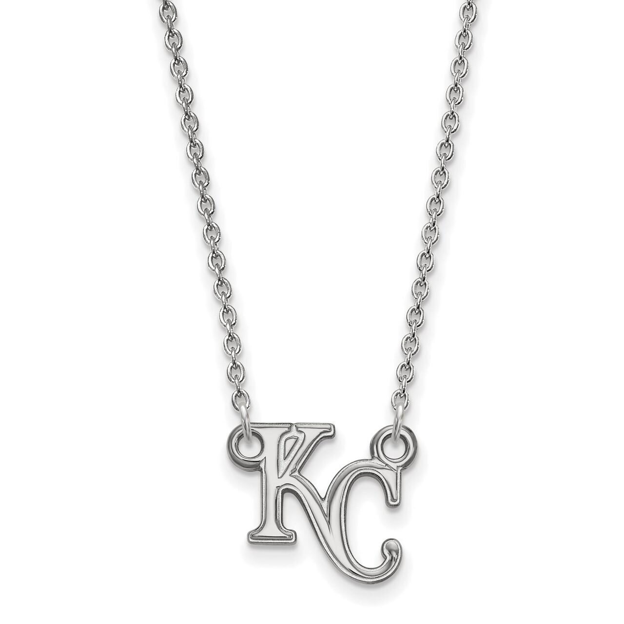 Kansas City Royals Small Pendant with Chain Necklace 10k White Gold 1W006ROY-18